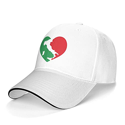 747 Unisex Visier Hut Italien-Flagge Färbt Herz Mit Italien-Karte Distressed Basecap Atmungsaktiv Angeln Hüte Leicht Baseballkappe Für Tennis Sport Laufen von 747