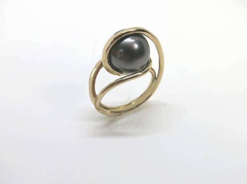 Endloser Ring Aus Gelbgold Und Tahiti-Perle von 750creation