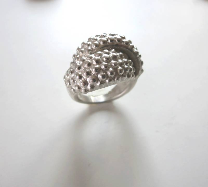 Strukturierter Sterlingsilberring von 750creation