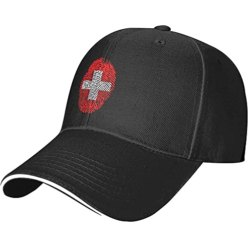 778 Baseballkappe Schweiz Flagge Fingerabdruck Baseball Cap Unisex Dad Hat Verstellbare Baseball Kappe Für Outdoor Sport Ausflug von 778