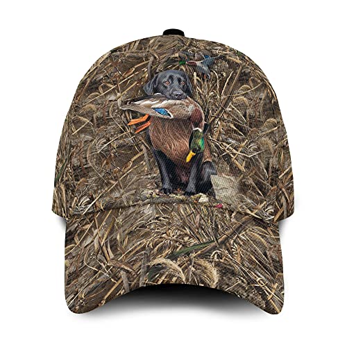 799 Herren Damen Baseballmütze Snapback Kappe Vintage Atmungsaktiv Baseball Kappen Für Reisen Golf Hundecamouflage, Labrador-Retriever-Enten-Jagd-Hundemuster-Militär, Geschenk-Hundeliebhaber von 799