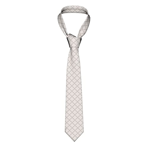 799 Herren Krawatte Marokkanisches Quatrefoil Muster Beige Slim-Fit Schlips Weich Herrenkrawatte Modern Hochzeit Krawatte Für Büro, Hochzeit, Festival von 799