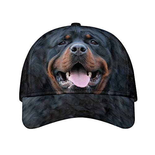Herren Damen Distressed Basecap Outdoor Hut Reine Farbe Leicht Abwaschbar Hip-Hop-Hut Rottweiler-Hund, Schwarzer Rottweiler-Hund Meine Liebes-Freund-Art, Hundegeschenke Für Hundeliebhaber von 799