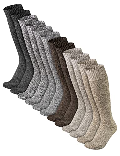 7Days Herren Norweger Woll Kniestrümpfe 12 Paar warme Stricksocken 43-46 von 7 Days
