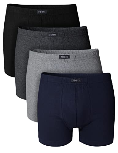 7 Days Herren Retro Shorts 4er oder 8er Pack Uni aus Baumwolle mit Elasthan L von 7 Days