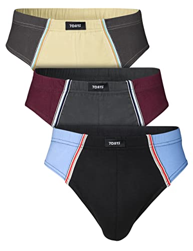 7Days Herren Slip als 3er Pack aus Baumwolle mit Elasthan und seitlichen Einsatz 5XL von 7 Days