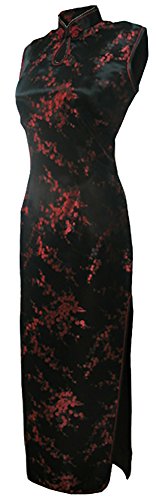 7Fairy Damen Chinesische Kleid, figurbetont, mit Schlüsselloch, Schwarz/Rot - Schwarz - 40 von 7Fairy