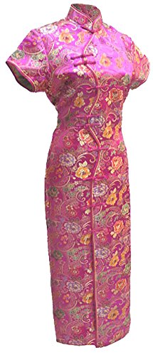 7Fairy Damen Rose Rot Chinesisch Kleid Cheongsam Lang Zehn Tasten Größe De 38 von 7Fairy