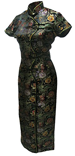 7Fairy Damen Schwarz Chinesisch Kleid Cheongsam Lang Zehn Tasten Größe De 34 von 7Fairy