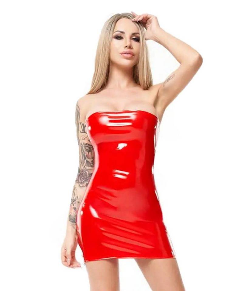 7Heaven Minikleid Rotes bandeau Lack Minikleid elastisch mit seitlichem Reißverschluss von 7Heaven