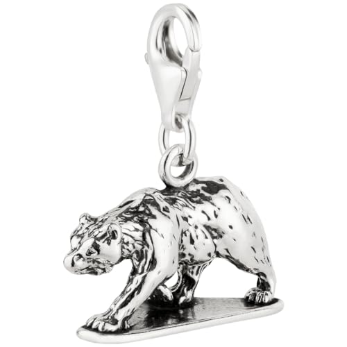7K Charm Anhänger Bär Grizzlybär aus 925 Sterling Silber (17x13mm) von 7K