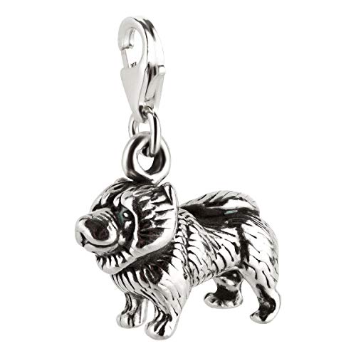 7K Charm Anhänger Hund Chow Chow 2 aus 925 Sterling Silber (17x17mm) von 7K