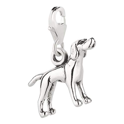 7K Charm Anhänger Hund Pointer 2 aus 925 Sterling Silber (20x13mm) von 7K