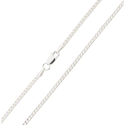 7K Francokette Silberkette Halskette für Damen Herren 925 Sterling Silber 2 mm Karabinerverschluss 45-70 cm (45) von 7K