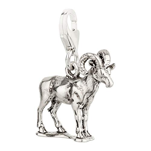 7K Sternzeichen Steinbock Charm Anhänger aus 925 Sterling Silber (17x16mm) von 7K
