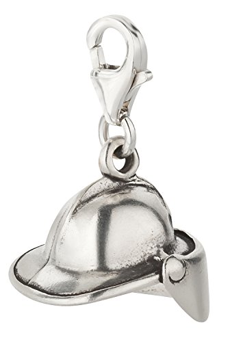 7K Unisex Charm Anhänger Feuerwehrhelm aus 925 Sterling Silber (18x15mm) von 7K