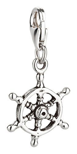 7K Unisex Charm Anhänger Steuerrad aus 925 Sterling Silber (18x15mm) von 7K