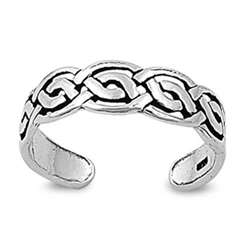 Zehenring aus 925 Sterling Silber als Fußschmuck für Damen, Herren und Mädchen, Größenverstellbar, Modell 33 von 7K