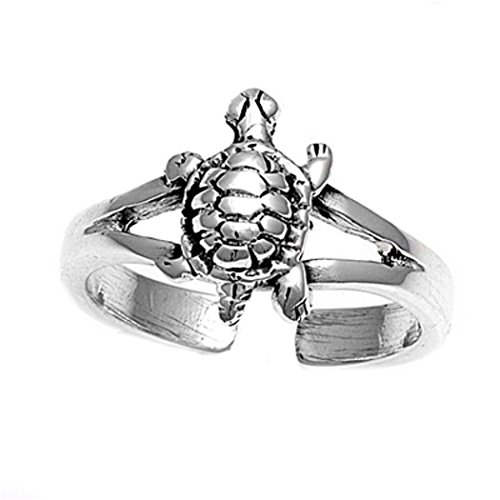 7K Zehenring aus 925 Sterling Silber als Fußschmuck für Damen, Herren und Mädchen, Größenverstellbar, Schildkröte 1 von 7K