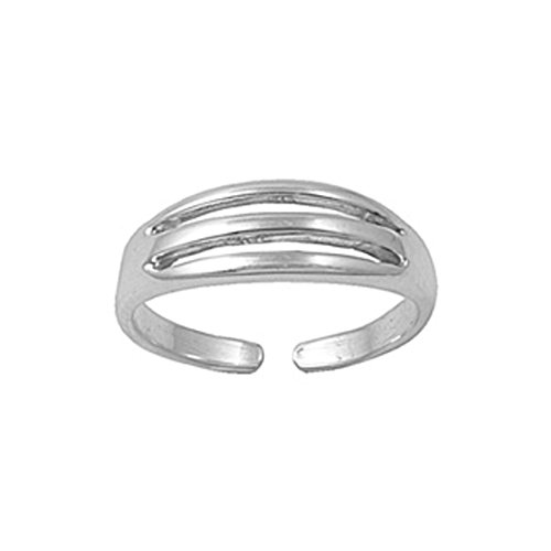 Zehenring aus 925 Sterling Silber als Fußschmuck oder Fingerring für Damen, Herren und Kinder, offener Midi Ring, verstellbar, Modell 1 von 7K