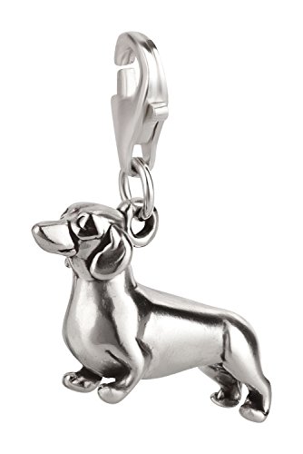 Charm Anhänger Hund Dackel 2 aus 925 Sterling Silber (21x13mm) von 7K