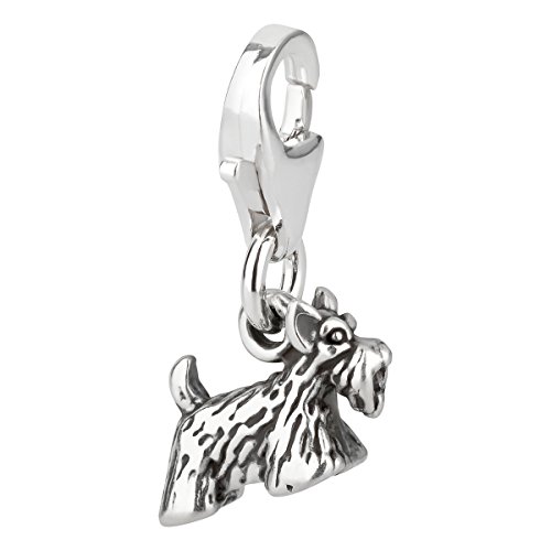 Charm Anhänger Hund kleiner Scottish Terrier 2 aus 925 Sterling Silber (11x8mm) von 7K