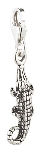 Charm Anhänger Krokodil 2 aus 925 Sterling Silber (21x7mm) von 7K