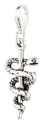 Charm Anhänger Tierarzt Tech Veterinär Äskulapstab aus 925 Sterling Silber (26x12mm) Charm Anhänger Tierarzt Tech Veterinär Äskulapstab aus 925 Sterling Silber (26x12mm) von 7K