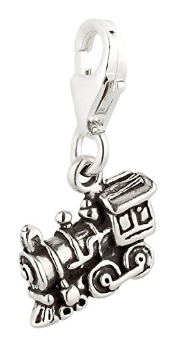 Charm Anhänger kleine Eisenbahn aus 925 Sterling Silber (10x10mm) von 7K