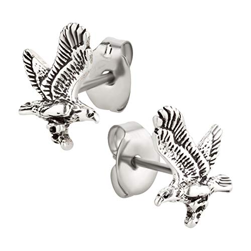 Ohrstecker Ohrringe Adler Silber 925 Sterling als Ohrschmuck mit kleiner Schmuckbox - 7K - Schmuck Geschenke für Damen, Mädchen, Jungen, Kinder und Herren von 7K