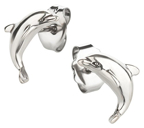 Ohrstecker Ohrringe Delfin Silber 925 Sterling als Ohrschmuck mit kleiner Schmuckbox - 7K - Schmuck Geschenke für Damen, Mädchen, Jungen, Kinder und Herren von 7K