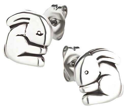 Ohrstecker Ohrringe Hase Silber 925 Sterling als Ohrschmuck mit kleiner Schmuckbox - 7K - Schmuck Geschenke für Damen, Mädchen, Jungen, Kinder und Herren von 7K