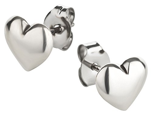Ohrstecker Ohrringe Herz Silber 925 Sterling als Ohrschmuck mit kleiner Schmuckbox - 7K - Schmuck Geschenke für Damen, Mädchen, Jungen, Kinder und Herren von 7K
