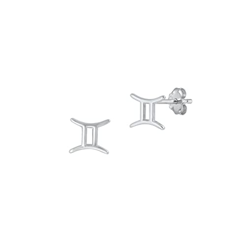 Ohrstecker Ohrringe Sternzeichen Zwilling Silber 925 Sterling als Ohrschmuck mit kleiner Schmuckbox - 7K - Schmuck Geschenke für Damen, Mädchen, Jungen, Kinder und Herren von 7K