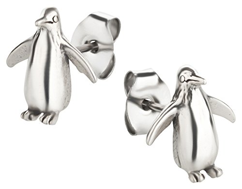 Ohrstecker Ohrringe Pinguin Silber 925 Sterling als Ohrschmuck mit kleiner Schmuckbox - 7K - Schmuck Geschenke für Damen, Mädchen, Jungen, Kinder und Herren von 7K