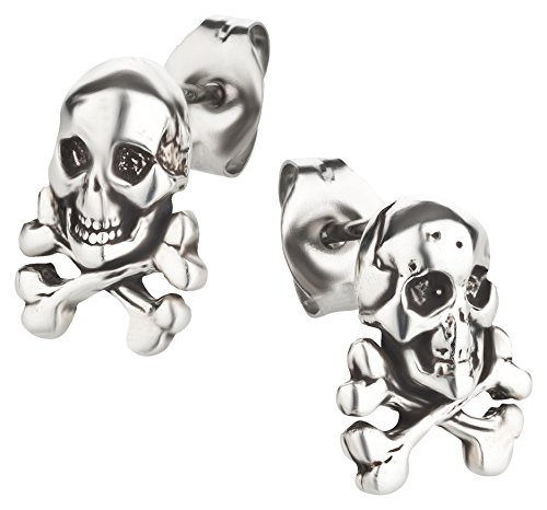 Ohrstecker Ohrringe Totenkopf Silber 925 Sterling als Ohrschmuck mit kleiner Schmuckbox - 7K - Schmuck Geschenke für Damen, Mädchen, Jungen, Kinder und Herren von 7K