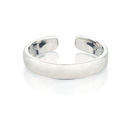 Zehenring aus 925 Sterling Silber als Fußschmuck oder Fingerring für Damen, Herren und Kinder, offener Midi Ring, verstellbar, Breite 3mm, Modell 8 von 7K