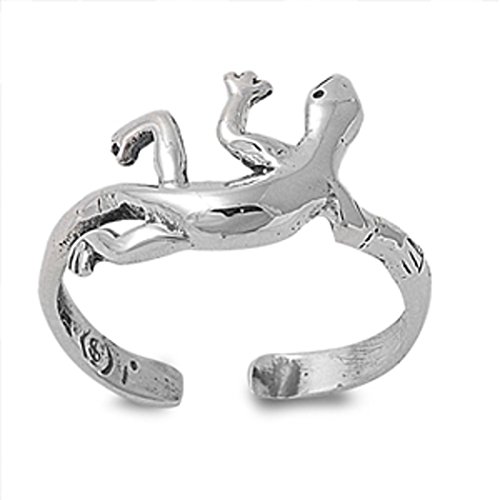 Zehenring aus 925 Sterling Silber als Fußschmuck für Damen, Herren und Mädchen, Größenverstellbar, Gecko von 7K