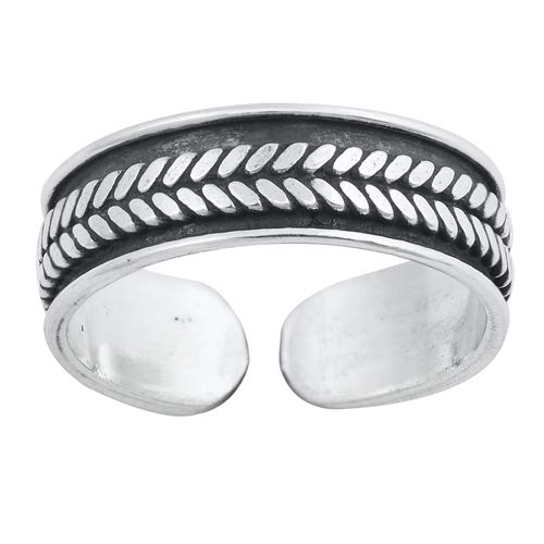 Zehenring aus 925 Sterling Silber als Fußschmuck für Damen, Herren und Mädchen, Größenverstellbar, Bali Style Modell 13 von 7K