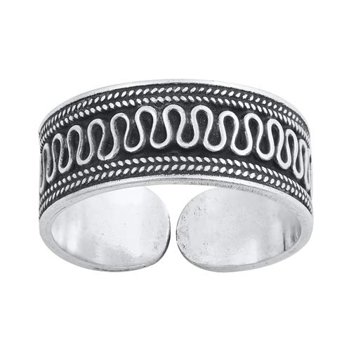 Zehenring aus 925 Sterling Silber als Fußschmuck für Damen, Herren und Mädchen, Größenverstellbar, Bali Style Modell 16 von 7K