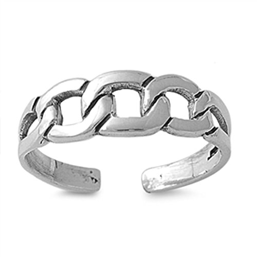 Zehenring aus 925 Sterling Silber als Fußschmuck für Damen, Herren und Mädchen, Größenverstellbar, Modell 5 von 7K