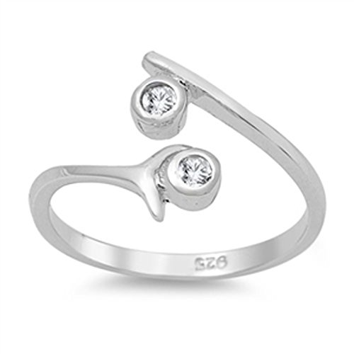 Zehenring aus 925 Sterling Silber als Fußschmuck für Damen, Herren und Mädchen, Größenverstellbar, Zirkonia 4 von 7K