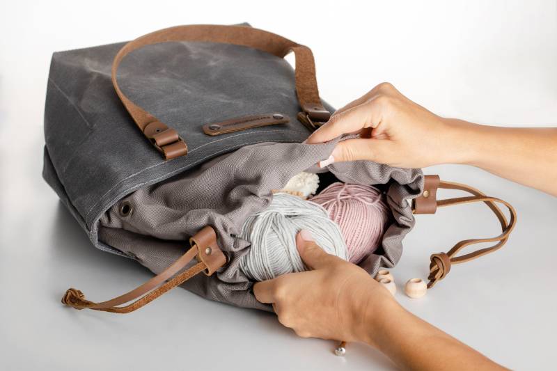 Häkeln Projekttasche, Projektbeutel, Große Garntasche von 7OlivesStudio