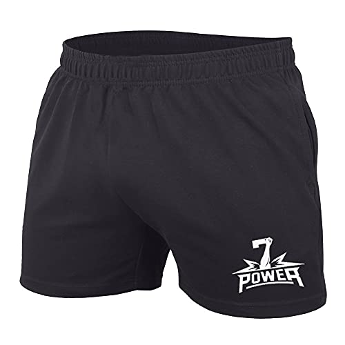 7Power Herren 5" Running Workout Shorts mit Taschen für Bodybuilding und Fitness Color Black Size M von 7Power