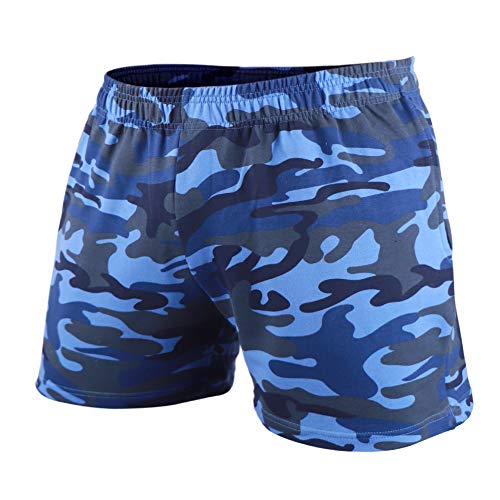 7Power Herren 5" Running Workout Shorts mit Taschen für Bodybuilding und Fitness Color Blue Camo Size XXL von 7Power