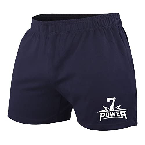 7Power Herren 5" Running Workout Shorts mit Taschen für Bodybuilding und Fitness Color Dark Blue Size XL von 7Power