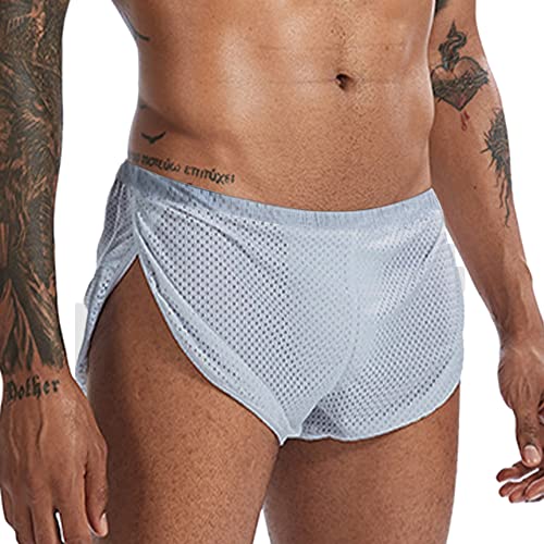 7Power Herren Laufshorts mit großen geteilten Seiten Color Light Gray Size L von 7Power