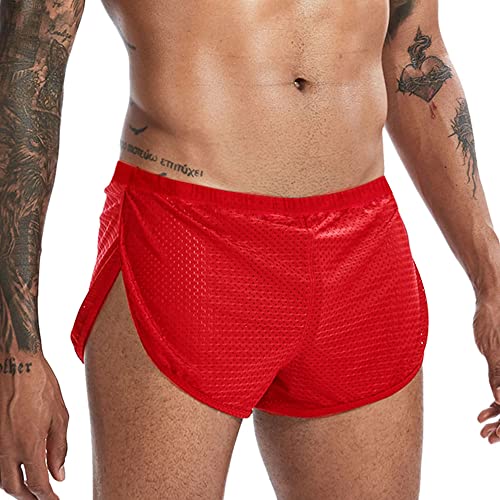 7Power Herren Laufshorts mit großen geteilten Seiten Color Red Size M von 7Power