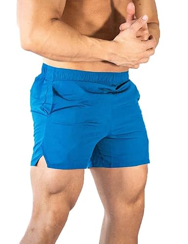 7Power Trainingsshorts für Herren 5" leichte Sportshorts schnell trocknend Color Blue Size L von 7Power