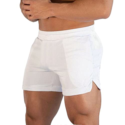 7Power Trainingsshorts für Herren 5" leichte Sportshorts schnell trocknend Color White Size L von 7Power